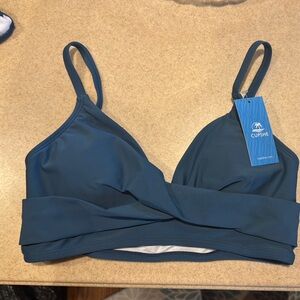 Cupshe Teal Bikini Top